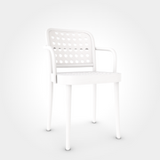 Armlehnstuhl aus Buche in Light White, heller und moderner Gastronomiestuhl, bestens geeignet für Restaurants, Cafés, Bars und Beizen.